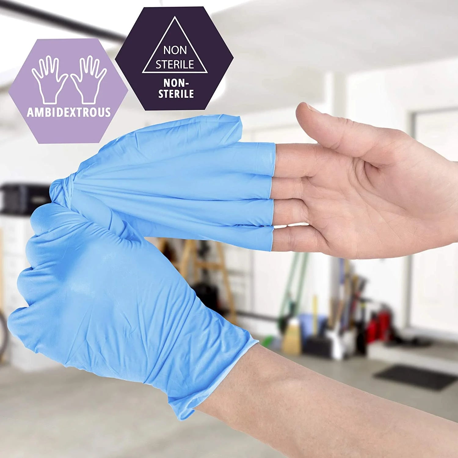 MED PRIDE Nitrile Vinyl Gloves – Non Latex Gloves, Powder-Free, Rubber-Free Disposable Medical Gloves for Cleaning, Cooking & Exams, Large, 1000-Pack