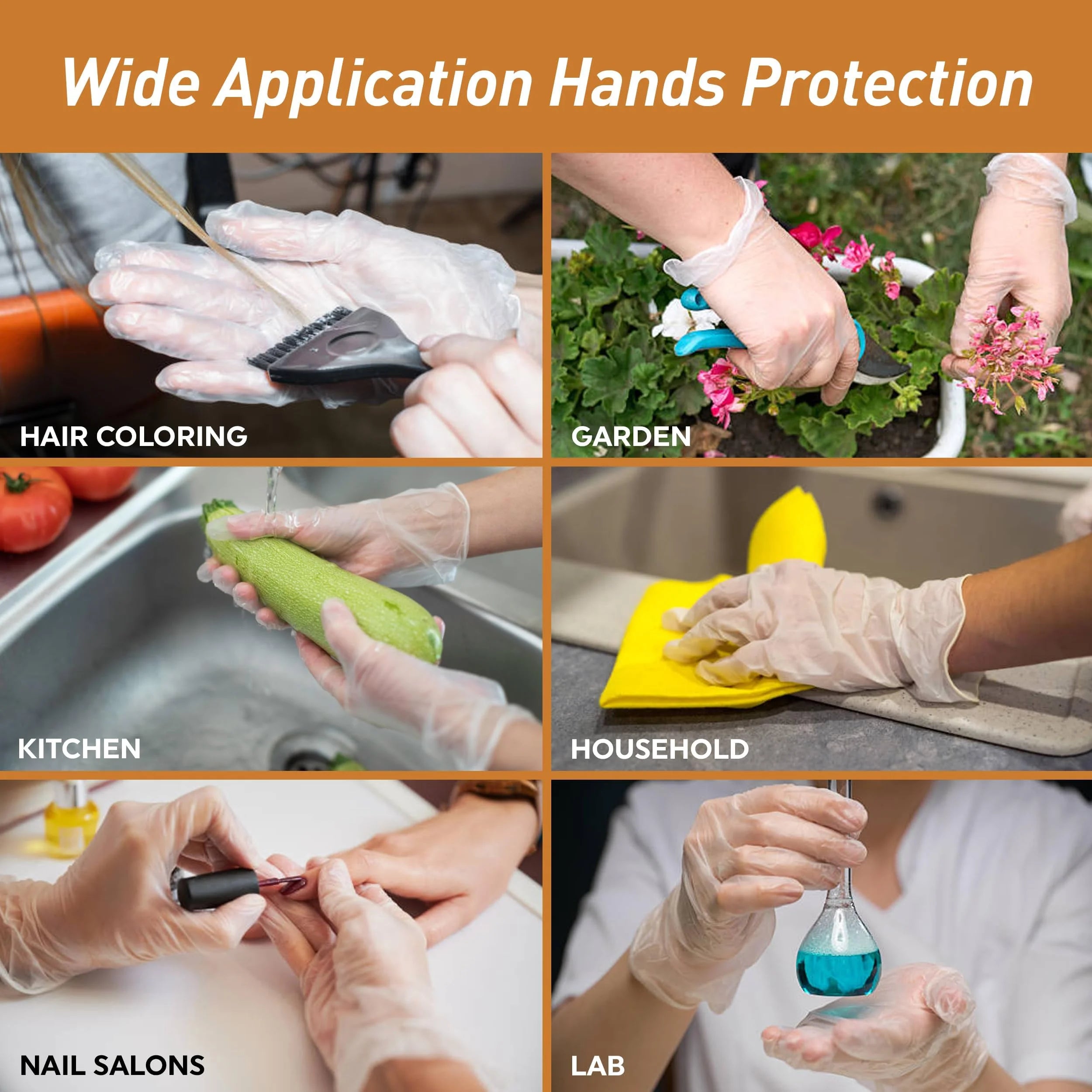 Disposable Vinyl Gloves Non-Sterile Powder & Latex Free Gloves, 4.3 Mil 1000-Pack, Large – Durable Cleaning Gloves