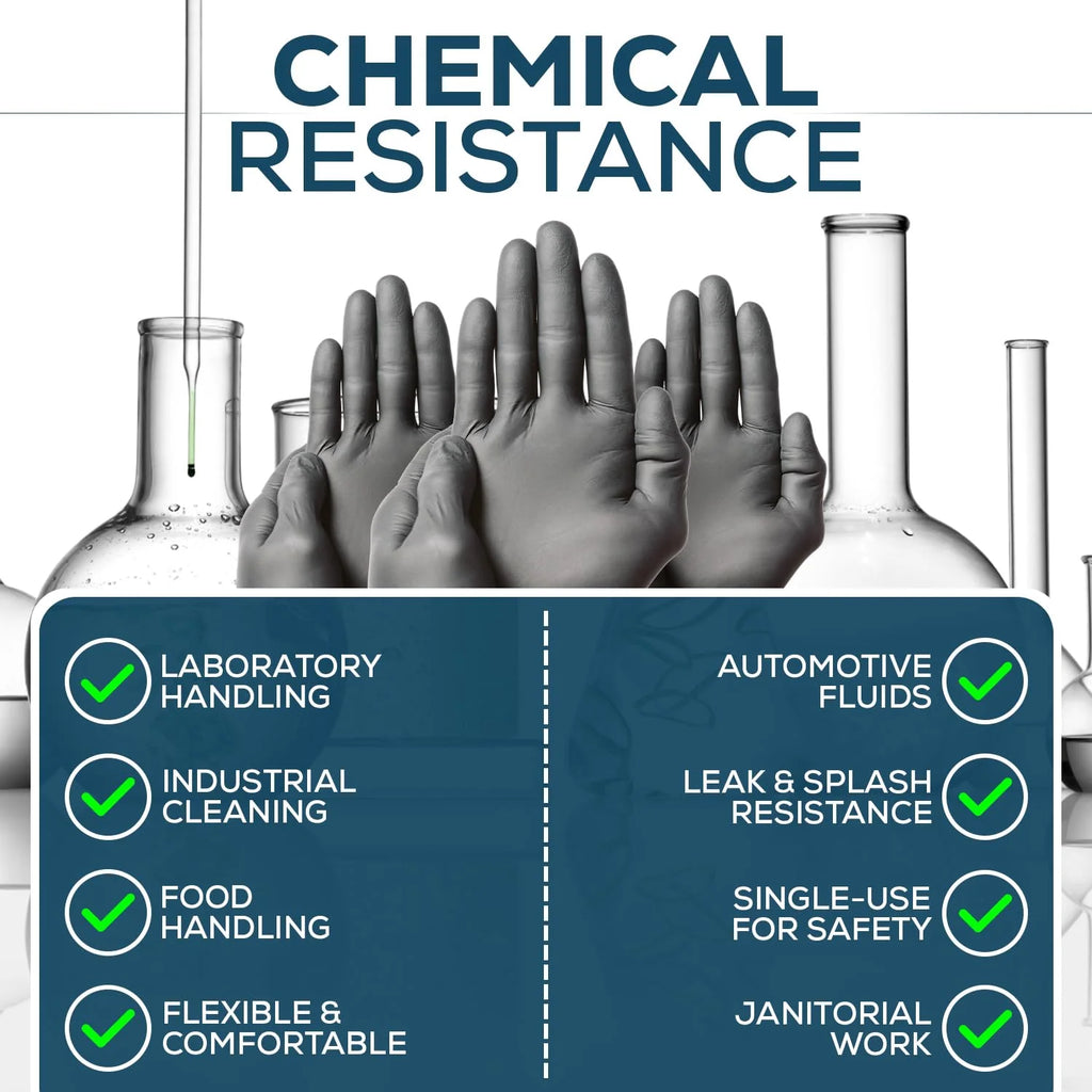 Volt Black 6 Mil Nitrile Disposable Gloves - Food Safe Disposable Gloves, Disposable Cleaning Gloves, Micro Textured Gloves for Enhanced Grip, Latex Free Gloves - 1000 Ct. (Large)