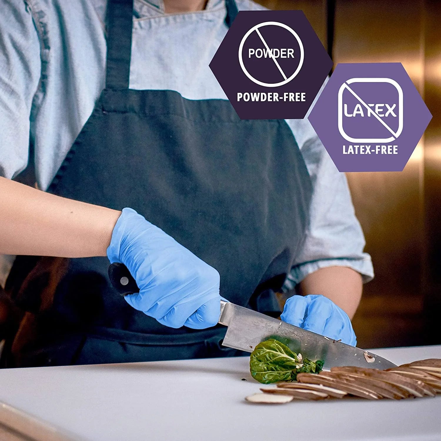 MED PRIDE Nitrile Vinyl Gloves – Non Latex Gloves, Powder-Free, Rubber-Free Disposable Medical Gloves for Cleaning, Cooking & Exams, Large, 1000-Pack